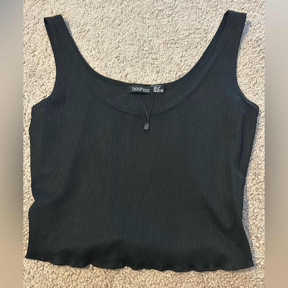 Boohoo Black Tank Crop Top